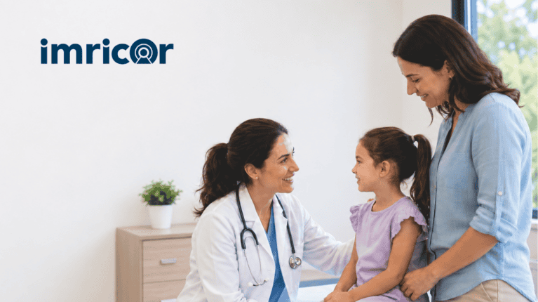 Physician meets with pediatric patient